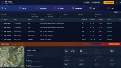 Personal flight collection and sharing interface
