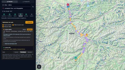 Hike & fly route mixing flights, walks and relaunches over several days